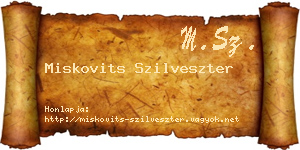 Miskovits Szilveszter névjegykártya