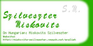 szilveszter miskovits business card